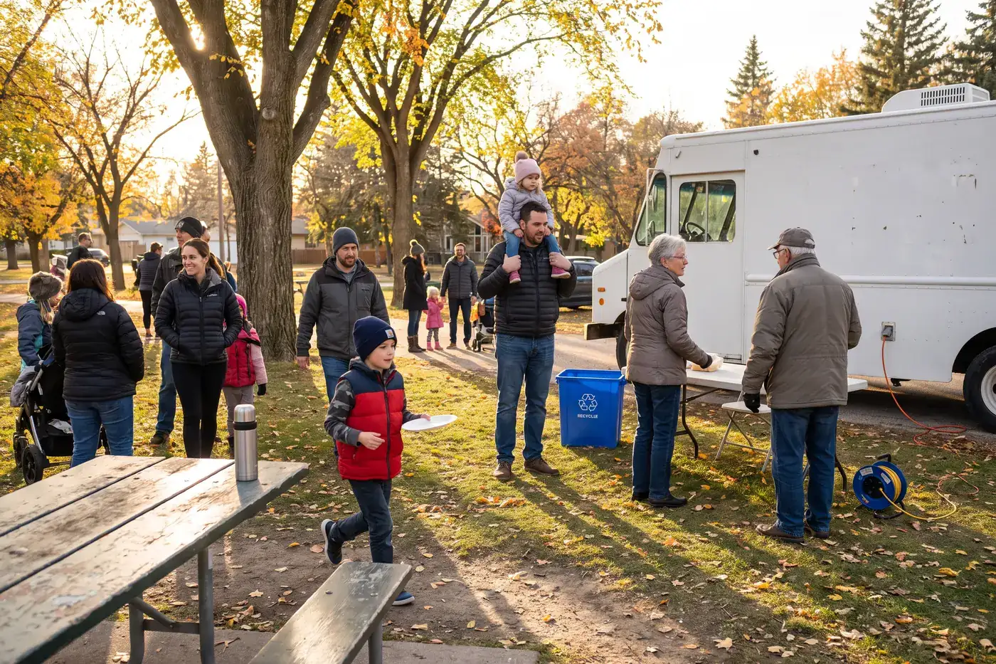 Community fall festival in a Winnipeg park